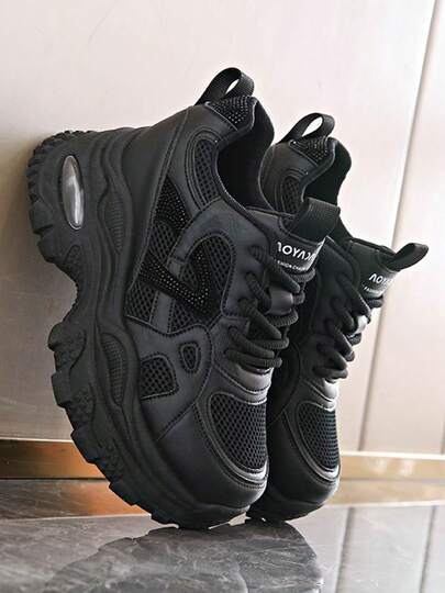 Tenis De Plataforma Con Cuña Blancos Cómodos Y Transpirables Para Mujer, Tenis Casuales Color Caqui Elegantes Y Versátiles Para Mujer, Zapatos De Punta Redonda Con Cordones, Suela Antideslizante Y Resistente Al Desgaste, Adecuadas Para Deportes Al Aire Libre, Estilo Callejero Y Viajes.