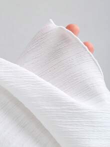 SHEIN Unity Vestido mini con pliegues texturizados, espalda descubierta, cintura fruncida, cuentas y flecos, volantes en el bajo, para mujer, primavera/verano, vacaciones, playa, elegante, dulce, bohemio, versátil - Blanco - Ver 7