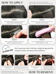 20 miếng băng dính thẳng 100% Remy tóc thật nối dài cho salon tóc mềm mượt liền mạch màu đen tự nhiên vô hình cho phụ nữ tóc mỏng băng dính chất lượng cao băng dính tóc nối tóc lâu trôi kẹp tóc hoa - S1 - Xem 9