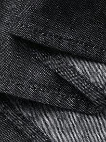 FRIFUL Women's Ruffle Sleeve Tie Front Denim Blouse - Dark Grey - View 7