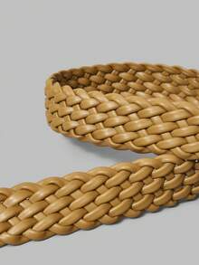 Ontre 女士编织腰带，时尚百搭，适合日常穿着 - 卡其色 - 查看 4