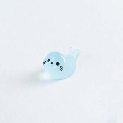 POKOJA LAND 款式随机/10件装可爱蓝色树脂海豹摆件 - 可爱的海洋动物装饰 - 手工工艺摆件 - 家居桌面装饰 - 送给海豹爱好者的礼物，款式多样