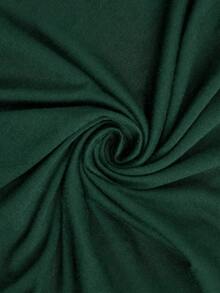 SHEIN Clasi 女士春夏针织插肩短袖蝴蝶蕾丝拼接镂空串珠露背T恤 - 墨綠色 - 查看 7