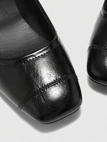 CUCCOO BIZCHIC Giày cao gót mũi nhọn màu trơn tối giản dành cho nữ, thích hợp cho cả đi làm và đi chơi. - màu đen - Xem 5