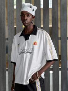 NEON BLANC Áo thun nam tay ngắn dáng rộng, màu trắng, in kỹ thuật số. - trắng - Xem 4