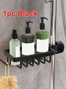 No Drilling Shower Rack - Space Aluminum Bathroom Storage Rack, Wall-Mounted Soap Rack For Shower, Toilet And Bathtub Storage - Multicolor - View 6