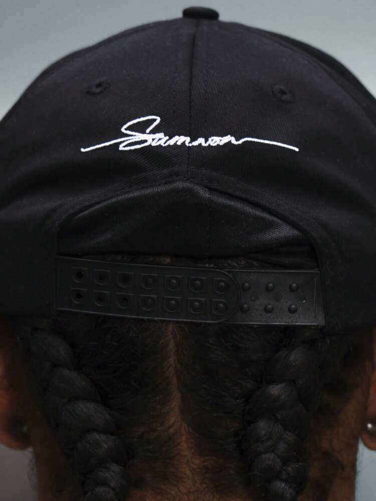 PLAYBOY X SUMWON Gorra de béisbol negra con logotipo blanco