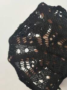 Swim Lushoire 空心針織蓋臀短褲 - 黑色 - 查看 7