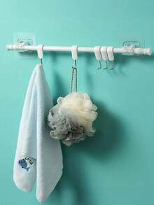 No-Drill Adjustable Tension Rod, Heavy Duty Steel & Plastic Telescopic Curtain Rod For Shower, Closet, Window, Towel & Wardrobe. - Multicolor - View 3