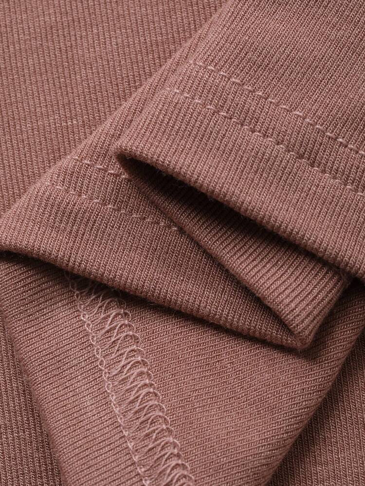 Elegant Solid Color Pleated Wrap Asymmetric Hem Knit Dress For Women, Loungewear