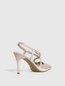 CUCCOO SZL Tacones altos elegantes y de moda con punta puntiaguda y hebilla para mujer - Desnudo - Ver 6