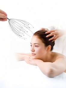 20-Zacken Metall Kopfhautmassagegerät, Oktopus Tentakel Haarbürste, Stahldraht Kopfmassage Werkzeug, Stressabbau Haarpflege Gerät - Verschiedenfarbig - Übersicht 6