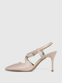 CUCCOO SZL Tacones altos elegantes y de moda con punta puntiaguda y hebilla para mujer - Desnudo - Ver 10