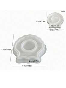 DIY海洋系列硅胶模具 - 海星、贝壳和小鱼形状，适用于树脂、环氧树脂和石膏烛台 - 白色 - 查看 11