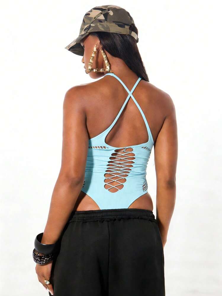 SUMWON WOMEN Halter Bodysuit With Cutout Details