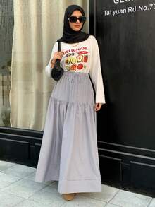 Veilorie Women's Plaid Print Tie-Knot Ruffle Hem Casual A-Line Skirt - Multicolor - View 3