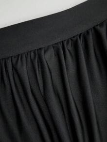 SHEIN Sweetro Đầm ngắn nữ thanh lịch, dáng suông, cổ chữ V, không tay, xếp ly, đính khóa kim loại, thích hợp cho mùa xuân/hè. - màu đen - Xem 5