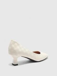 CUCCOO BIZCHIC Women's Elegant Commuting Minimalist Square Toe Pumps Spring Shoes - Beige - View 8