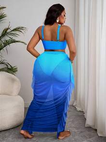 Slaydiva Bộ đồ bơi ombre cỡ lớn - Màu xanh lam - Xem 2