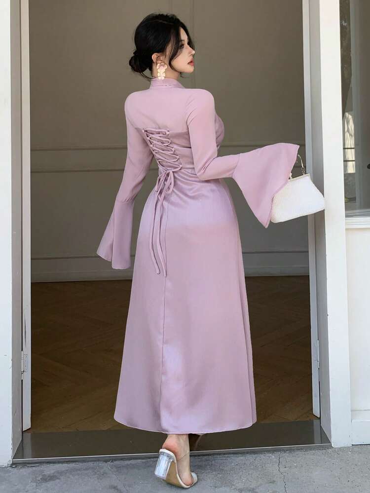 Spring/Summer Pink Satin Satin Formal Dress, Elegant Long Gown For Valentine's Day, Wedding, Party, Prom, Commute Sundress