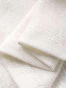 DAZY 女士优雅蕾丝拼接长袖T恤，修身款，适合春夏、派对和情人节穿着 - 白色 - 查看 6