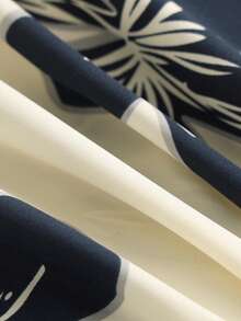 Franclia 女士优雅印花系带长裙 - 黑與白 - 查看 4