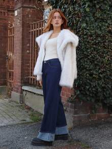 SILVIA DI SANTO 秋冬女式宽松阔腿裤/深蓝色/水洗/复古/牛仔裤/跨年夜装/新年装/圣诞派对女式牛仔裤/节日装/圣诞装/Y2k/低腰/直筒/宽松/阔腿/宽松/蓝色水洗带口袋/街头风格/优雅装扮/日常装/休闲牛仔裤/高腰女式牛仔裤/牛仔裤/低腰宽松牛仔裤/低腰/复古/Y2k 牛仔裤/宽松休闲裤牛仔裤 - 藍色 - 查看 4