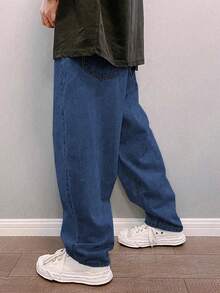 GALLERY FADE Plus Size Men's Fashionable Tapered Leg Jeans - Medium Wash - View 3