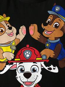 SHEIN | PAW Patrol Young Boy Cartoon Pattern Casual Crew Neck Short Sleeve T-Shirt - White - View 3