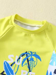 SHEIN 3件套男/女婴休闲夏季度假长袖短裤套装，包含配套遮阳帽、泳衣和泳裤，适合春夏户外活动、旅行、海滩、游泳池、派对等场合。 - 彩色 - 查看 10