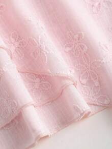 Sweetra Bohemian Style Sweet Pink Jacquard Halter Neck Ruffle Hem Mini Dress For Women, Spring/Summer - Pink - View 3