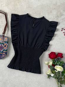 EMERY ROSE Women's Casual Ruffle Sleeve Printed Blouse - Multicolor - View 2