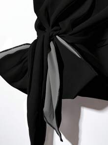 EMERY ROSE Women's Leaf Print Tie Bow Blouse And Straight Leg Loose Pants 2 Pieces Set Spring - Multicolor - View 5