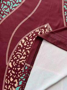 INAWLY Plus Size Women All-Over Print Round Neck Short Sleeve T-Shirt For Summer - Multicolor - View 5