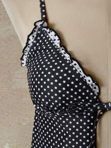 Swim Mod Women's Minimalist Print Camisole Tank Top - Black and White - View 5