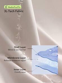 OutZeal Women Outdoor Jacket Camping Hiking Water-Resistant Windproof Loose Fit Hooded Jacket With Pocket - Khaki - View 6