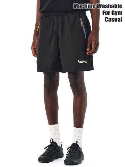 Manfinity Sport Corelite 男士休闲运动印花拉链口袋短裤