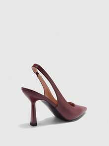 CUCCOO BIZCHIC Pointed Toe Open-Back Pumps High Heels, Casual Spring Shoes Spring Break Easter For Christmas Spring Shoes - Rouge Casaque - View 6