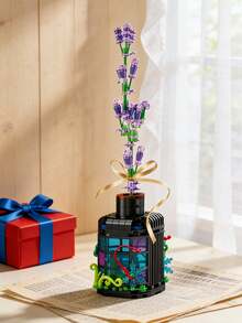 MINKOJA 304 件套益智花卉艺术积木套装，带游戏机的发光薰衣草魔法漂流瓶 - 彩色 - 查看 3