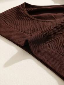 NudeFit 1pc Seamless Plus Size Butt Lifting Women Underwear - Coffee Brown - View 5