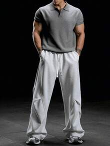 Gym Rark Men's Solid Color Casual Sports Pants - Grey - View 3