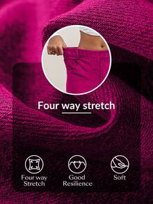 Flexra Quần jeans nữ cạp chun, có túi, chất liệu dệt kim, kiểu dáng đơn giản, đa năng. - Màu Hồng Tươi - Xem 7