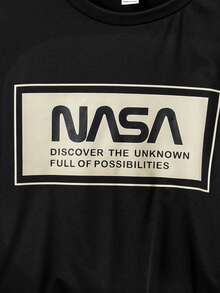 2件套青少年男童休闲印花T恤和宽松工装短裤套装 - 黑色 - 查看 8