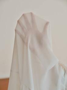 Anewsta Elegant French Style Ruffle V-Neck Design Fashion Women Blouse, Suitable For New Year, Spring, Summer, White, Valentine's Day - White - View 8