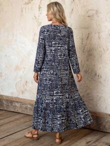 EMERY ROSE 女士复古风长袖连衣裙 - 彩色 - 查看 2