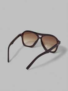 Ontre 时尚复古大框双梁眼镜 - 茶色 - 查看 2