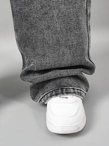 SHEIN Casuvi Kids 青少年男孩牛仔夹克，羊毛领和袖口，搭配宽松直筒牛仔裤，男孩时尚牛仔套装