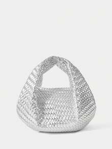 SHECARRY 女士手提包，动物纹印花，时尚，优雅，简约，个性化，百搭，经典，适合通勤、办公、约会、日常、购物、下午茶，秋冬季皆宜 - 銀色 - 查看 4