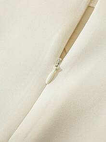 GlowEve Spring/Summer New Fashionable Casual Elegant Party Women's Outdoor Commute Office Side Slit A-Line Mini Skirt - Apricot - View 3