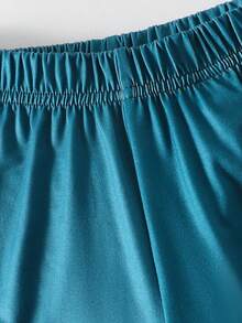 SHEIN Fantacosmos Bộ đồ thể thao 2 mảnh cho bé trai tuổi teen: Áo thun ngắn tay và quần short in chữ kiểu ombre, phong cách thường ngày. - trái cam - Xem 5